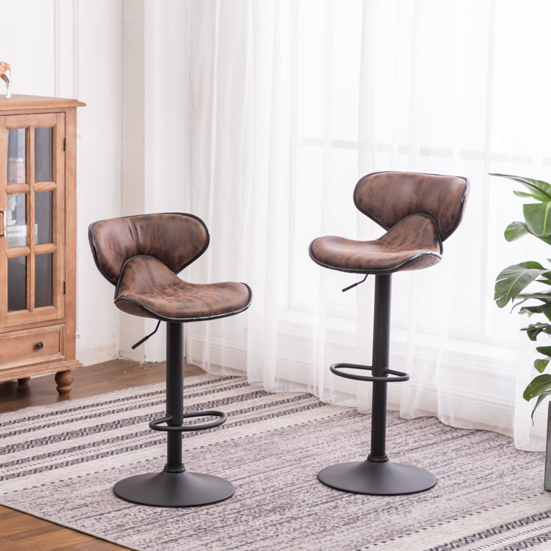 Foundstone™ Avalyn Swivel Adjustable Height Bar Stool & Reviews Wayfair